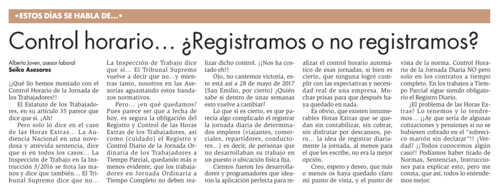 Colaboración Prensa: #SeikoAsesores en Diario de Teruel