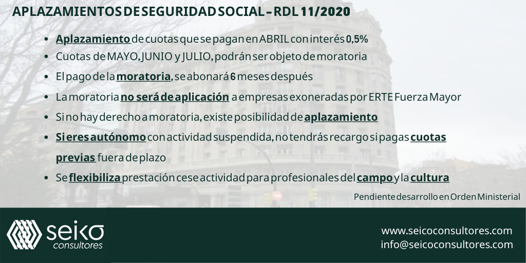 ¿Moratoria o Aplazamiento? #SeguridadSocial